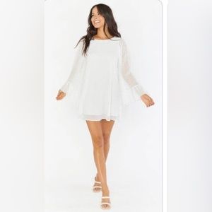 Show Me You Mumu Marvel Mini Dress - White Clip Dot